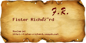Fister Richárd névjegykártya